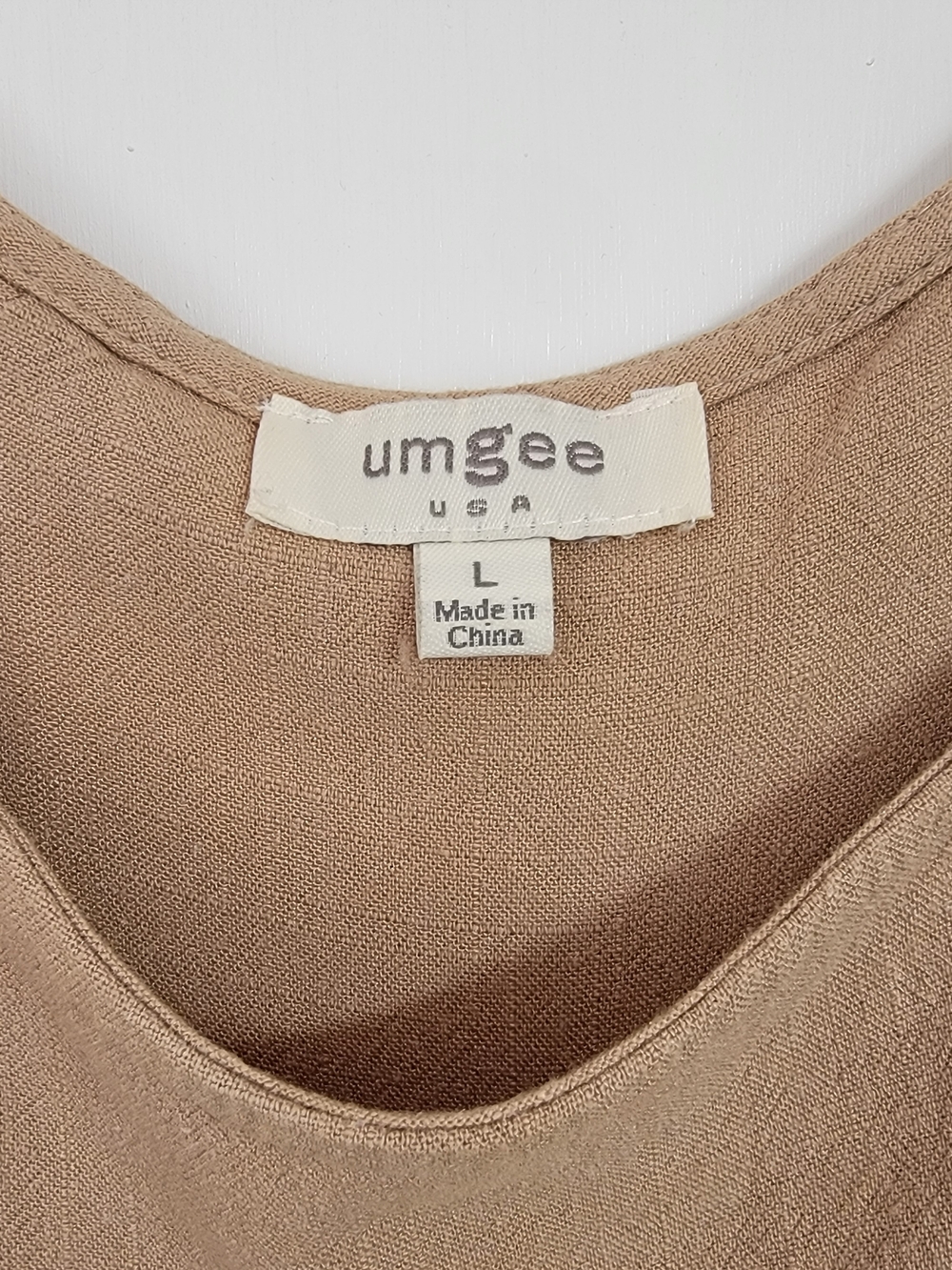 Umgee Linen Blend Short Sleeve Hi Lo Dress Fringe Hem Pockets Coastal Boho Sz- L - Picture 3 of 8
